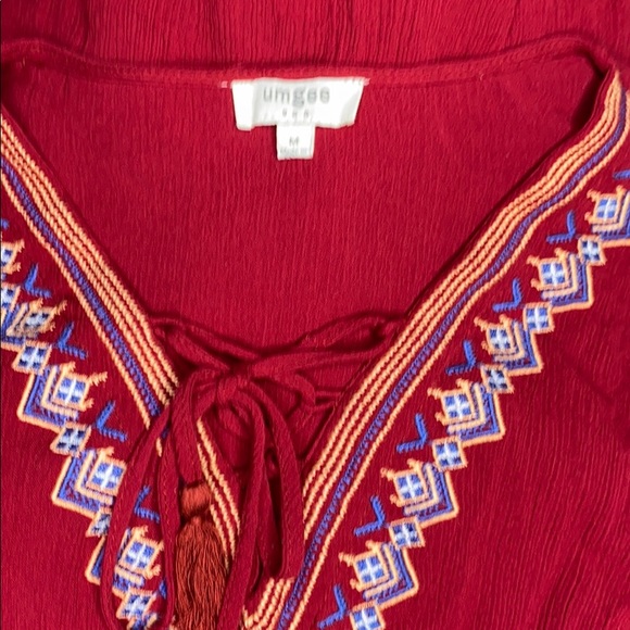 UMGEE Embroidered Crinkle Gauze Tunic Dress Medium - Picture 4 of 5